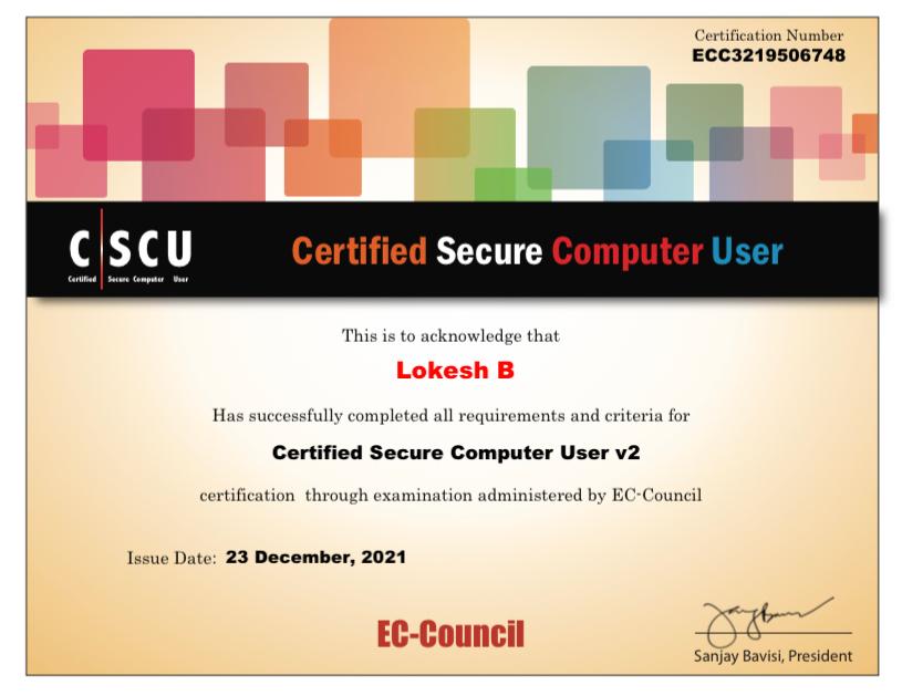 Certified Secure Computer User (CSCU)